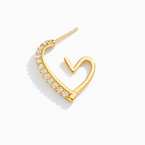 Crystal Heart Stud Earings